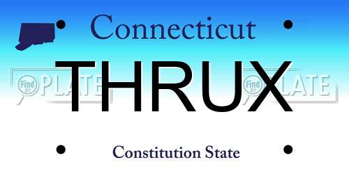 THRUX Connecticut License Plate