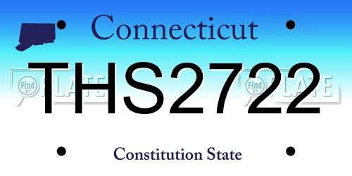 THS2722 Connecticut License Plate