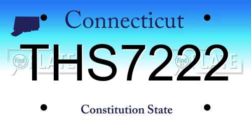 THS7222 Connecticut License Plate