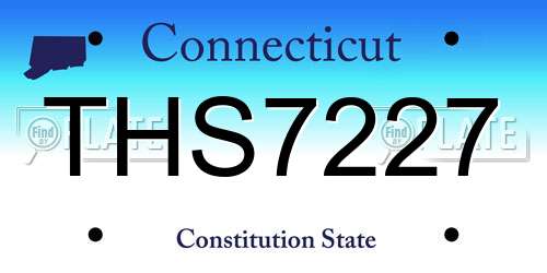 THS7227 Connecticut License Plate