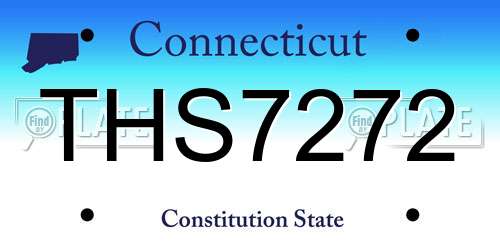 THS7272 Connecticut License Plate