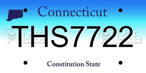 THS7722 Connecticut License Plate