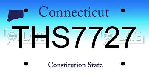 THS7727 Connecticut License Plate