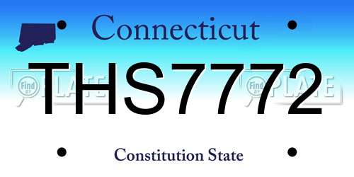 THS7772 Connecticut License Plate