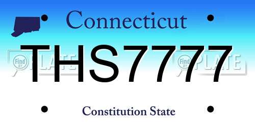 THS7777 Connecticut License Plate