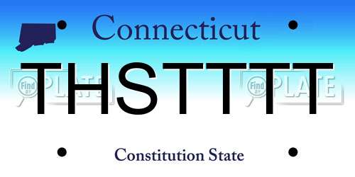 THSTTTT Connecticut License Plate