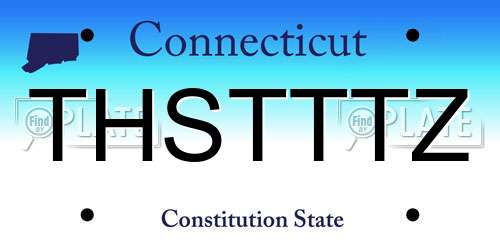 THSTTTZ Connecticut License Plate