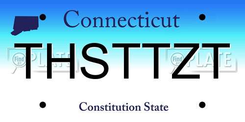 THSTTZT Connecticut License Plate