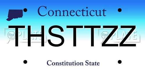 THSTTZZ Connecticut License Plate