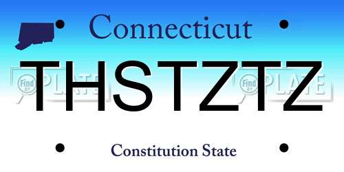 THSTZTZ Connecticut License Plate