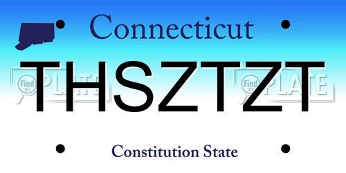 THSZTZT Connecticut License Plate