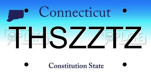 THSZZTZ Connecticut License Plate