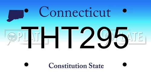 THT295 Connecticut License Plate
