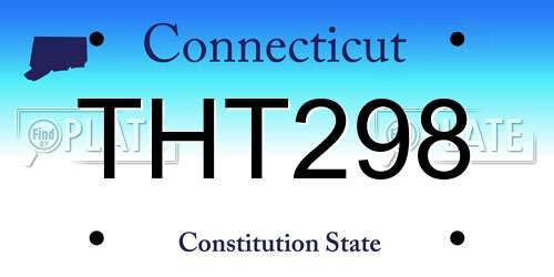 THT298 Connecticut License Plate
