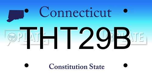 THT29B Connecticut License Plate