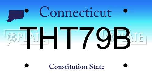 THT79B Connecticut License Plate
