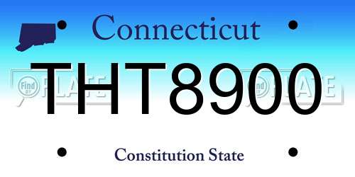 THT8900 Connecticut License Plate