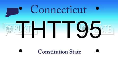THTT95 Connecticut License Plate