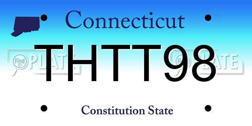 THTT98 Connecticut License Plate