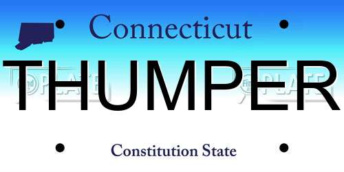 THUMPER Connecticut License Plate