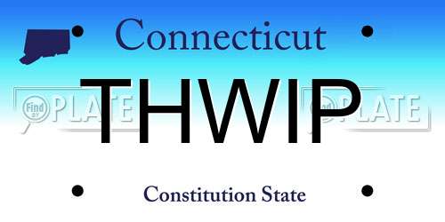THWIP Connecticut License Plate