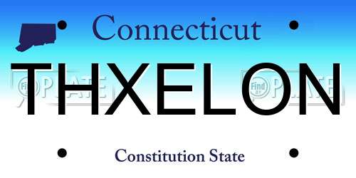 THXELON Connecticut License Plate