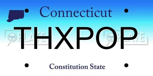THXPOP Connecticut License Plate