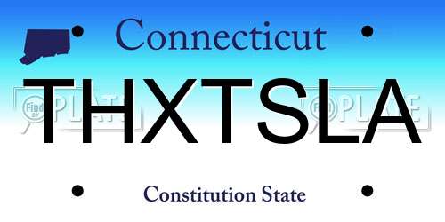 THXTSLA Connecticut License Plate