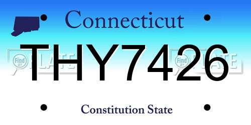 THY7426 Connecticut License Plate