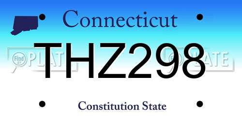 THZ298 Connecticut License Plate