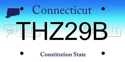 THZ29B Connecticut License Plate