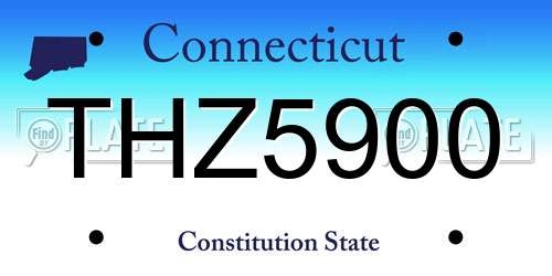 THZ5900 Connecticut License Plate
