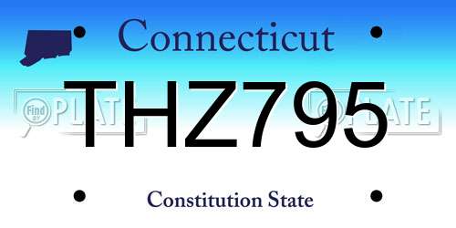 THZ795 Connecticut License Plate