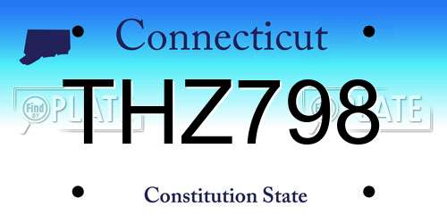 THZ798 Connecticut License Plate