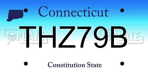 THZ79B Connecticut License Plate