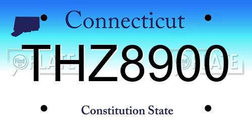 THZ8900 Connecticut License Plate