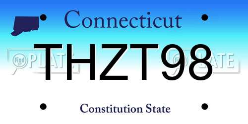 THZT98 Connecticut License Plate