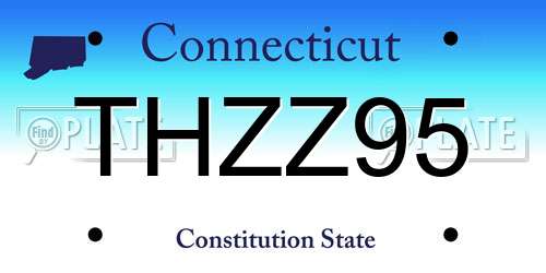 THZZ95 Connecticut License Plate