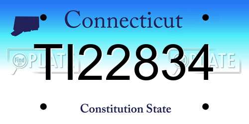 TI22834 Connecticut License Plate