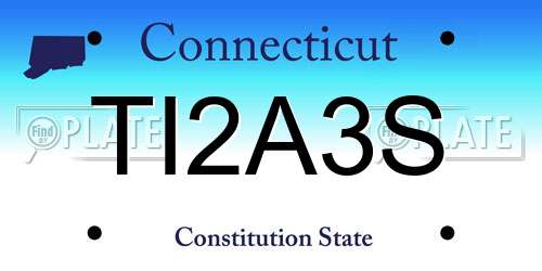 TI2A3S Connecticut License Plate