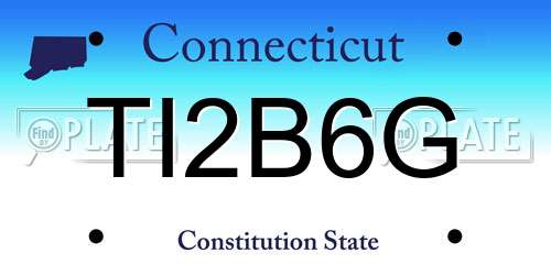 TI2B6G Connecticut License Plate