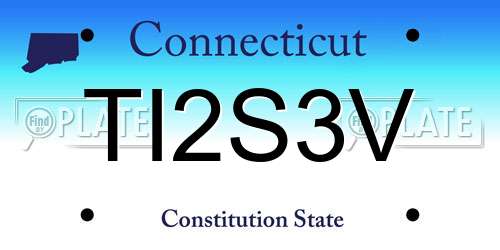TI2S3V Connecticut License Plate