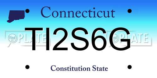 TI2S6G Connecticut License Plate