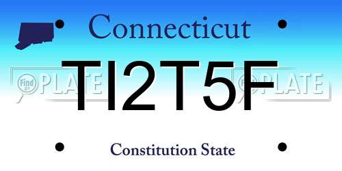 TI2T5F Connecticut License Plate