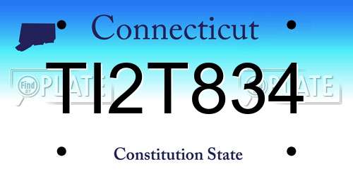 TI2T834 Connecticut License Plate