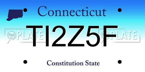 TI2Z5F Connecticut License Plate
