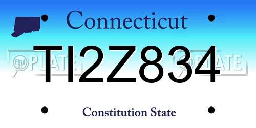 TI2Z834 Connecticut License Plate