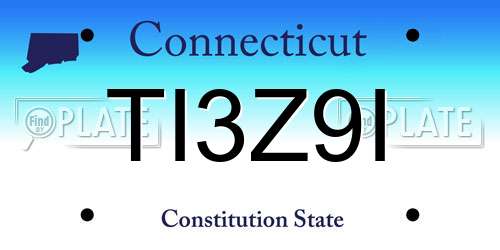 TI3Z9I Connecticut License Plate