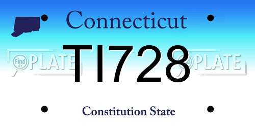 TI728 Connecticut License Plate