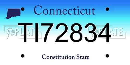 TI72834 Connecticut License Plate